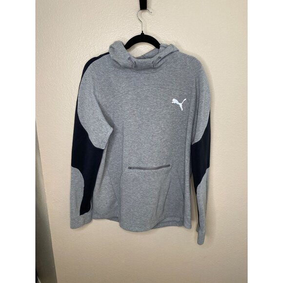 Puma Mens‎ XL Hooded Sweatshirt Gray Lightweight Moisture-Wicking Activewear - Picture 1 of 5